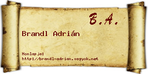 Brandl Adrián névjegykártya